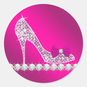 Autocollants de chaussures à talons hauts rose vif
