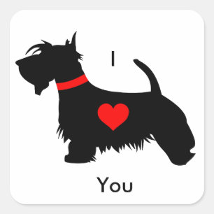 Autocollants de chien de Scottie - je t'aime