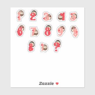 Autocollants de chiffres Câlins de Hérisson | Lett