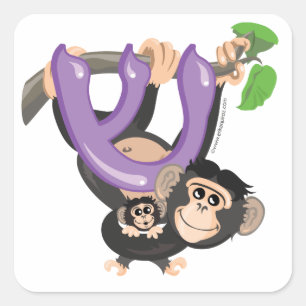 Autocollants de chimpanzé d'alphabet de pari