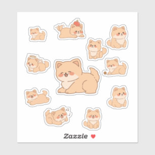 Autocollants de chiots mignons Kawaii