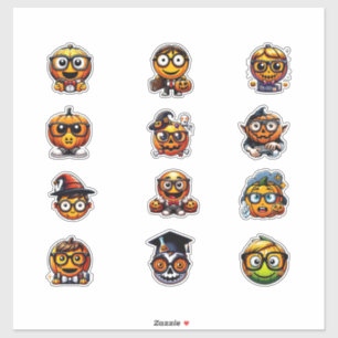 Autocollants de citrouille ressemblant à l'émoji N