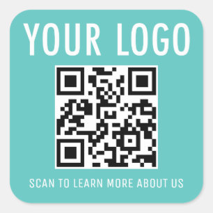 Autocollants de code QR bleu turquoise personnalis