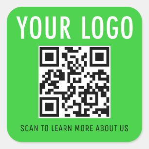 Autocollants de code QR carré Logo de l'entreprise
