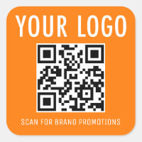 Autocollants de code QR Orange Logo de l'entrepris