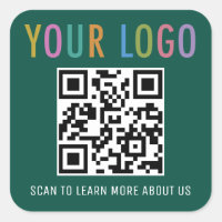 Autocollants de code QR vert personnalisés Logo d'