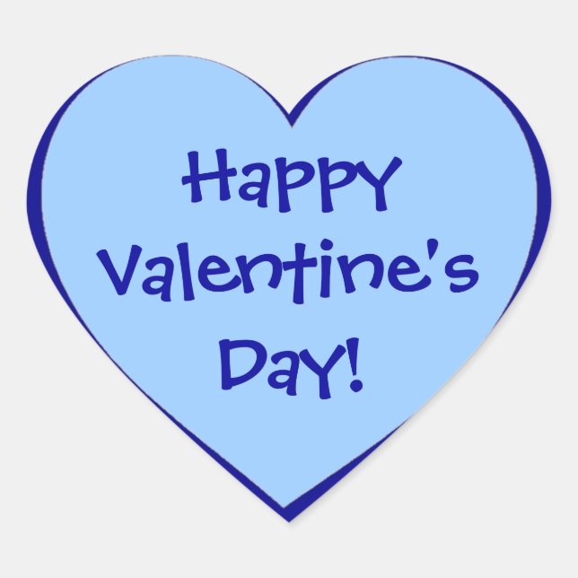 autocollants de coeur bleu Heureuse Sainte-Valenti (Devant)
