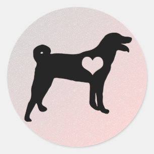 Autocollants de coeur d'Appenzeller Sennenhund