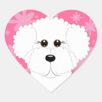 Autocollants de coeur de Bichon Frise