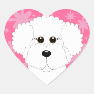 Autocollants de coeur de Bichon Frise