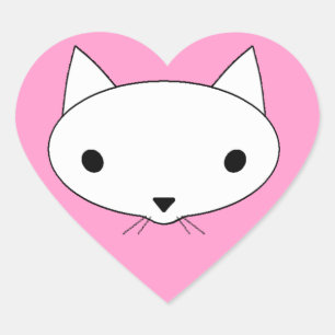 Autocollants de coeur de chat Kitty - arrière - pl