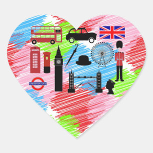 Autocollants de coeur de Londres