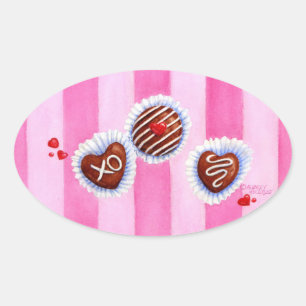 Autocollants de coeurs en chocolat de la Saint-Val