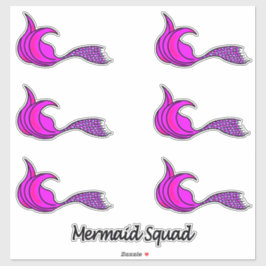 Autocollants de contour de la queue de sirène rose