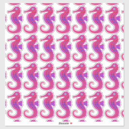 Autocollants de contour de Neon Seahorse (feuille)