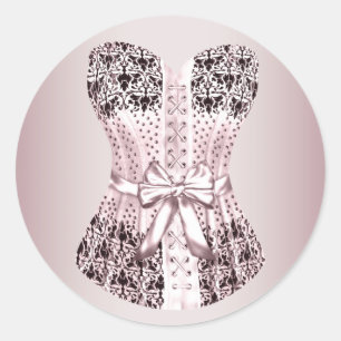 Autocollants de corset élégants rose et noir