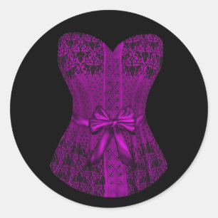 Autocollants de corset noir et violet élégants