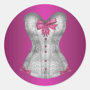 Autocollants de corset rose chaud élégant