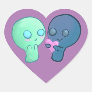 Autocollants de couple d'amour de dessin animé mig