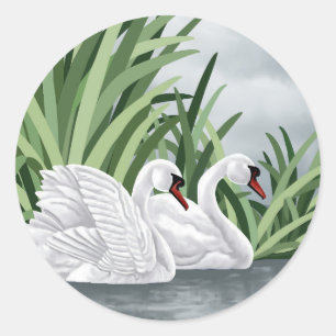 Autocollants de cygne de trompettiste