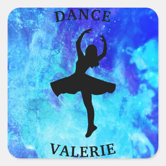 Autocollants de danse Galaxie Bleue Filles avec no (Devant)