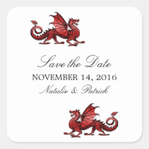 Autocollants de date de sauvegarde Dragon Rouge
