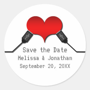 Autocollants de date de sauvegarde USB Love Connec