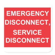 Autocollants de déconnexion d'urgence, déconnexion
