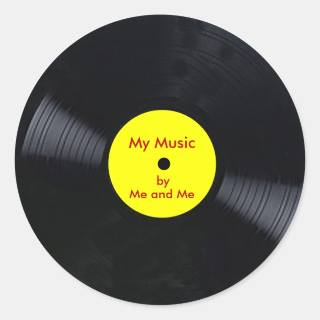 Autocollants de disques vinyle personnalisables (Devant)