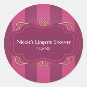 Autocollants de douche lingerie violet rayé et or