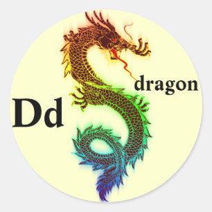 Autocollants de dragon d'arc-en-ciel de la lettre