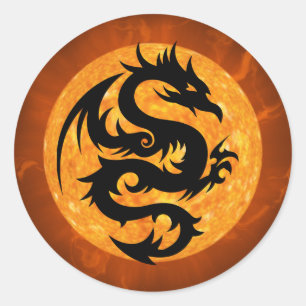 autocollants de dragon de feu