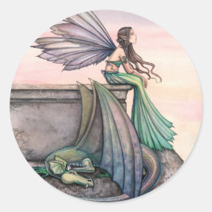 Autocollants de dragon fée du crépuscule enchanté