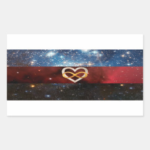 Autocollants de drapeau de nébuleuse de coeur