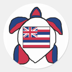 Autocollants de drapeau de tortue de mer hawaïenne