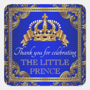 Autocollants de Faveur de Baby Shower Bleu Royal e