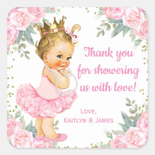 Autocollants de faveur de Baby Shower de Princesse
