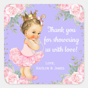 Autocollants de Faveur de Baby Shower Princesse Ro