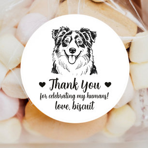 Autocollants de Faveur de Mariage de Chien Berger 
