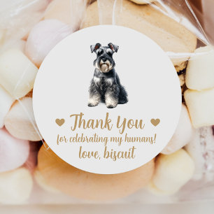 Autocollants de Faveur de Mariage de Chien Schnauz