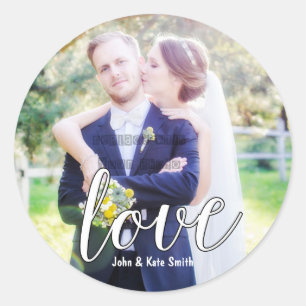Autocollants de faveur de mariage en typographie b