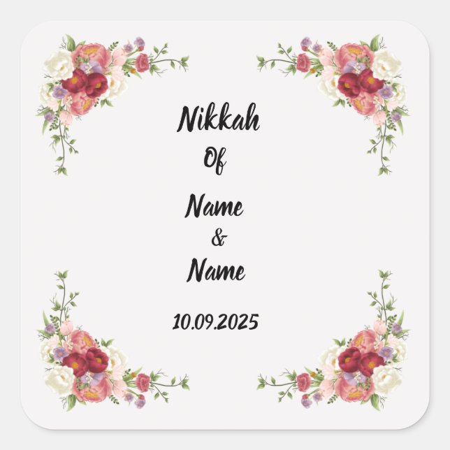 Autocollants de faveur de Nikkah (Devant)