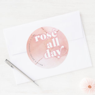 Autocollants de Faveur Toute la Journée Rosé