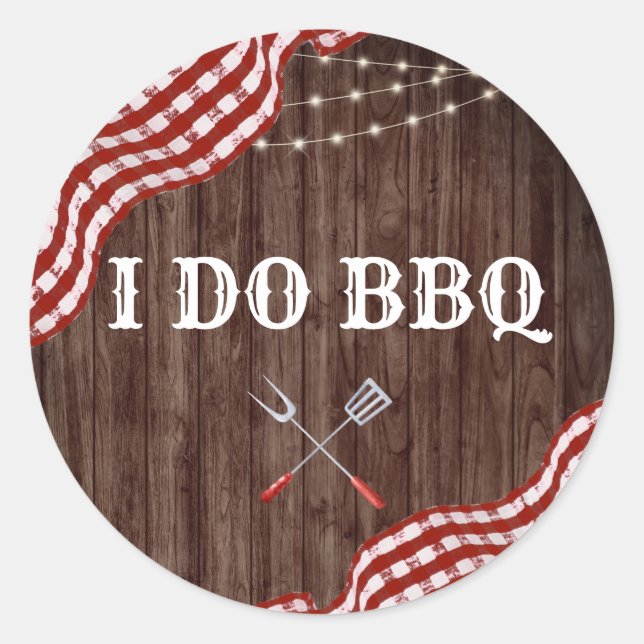 Autocollants de Favors de Mariage de Jardin BBQ I  (Devant)