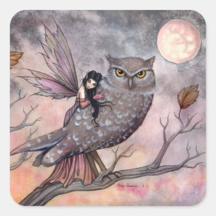 Autocollants de fée d'automne et de hibou