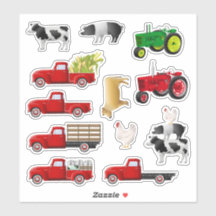 Autocollants de ferme du Petit Camion Rouge
