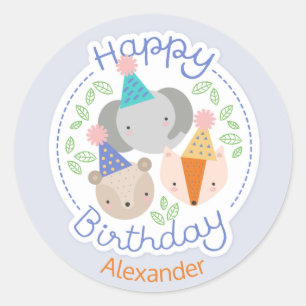 Autocollants de fêtards d'anniversaire