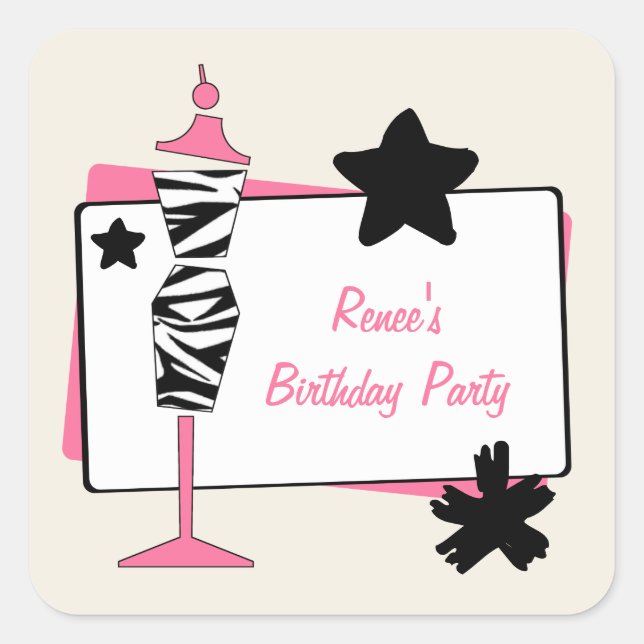 Autocollants de fête d'anniversaire de forme de (Devant)