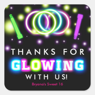 Autocollants de fête d'anniversaire Merci Lumières