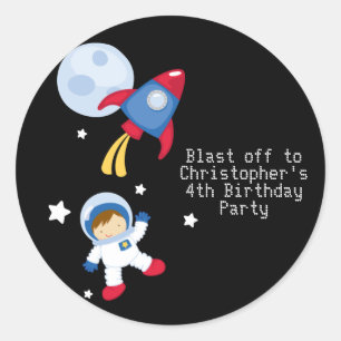 Autocollants de fête d'anniversaire pour astronaut